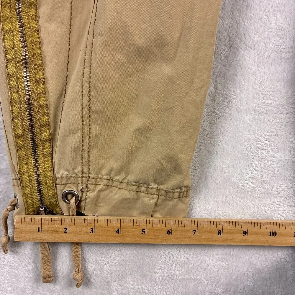 VTG Abercrombie & Fitch Pants Womens 6 Brown Cargo Paratrooper Rave Skate Y2K